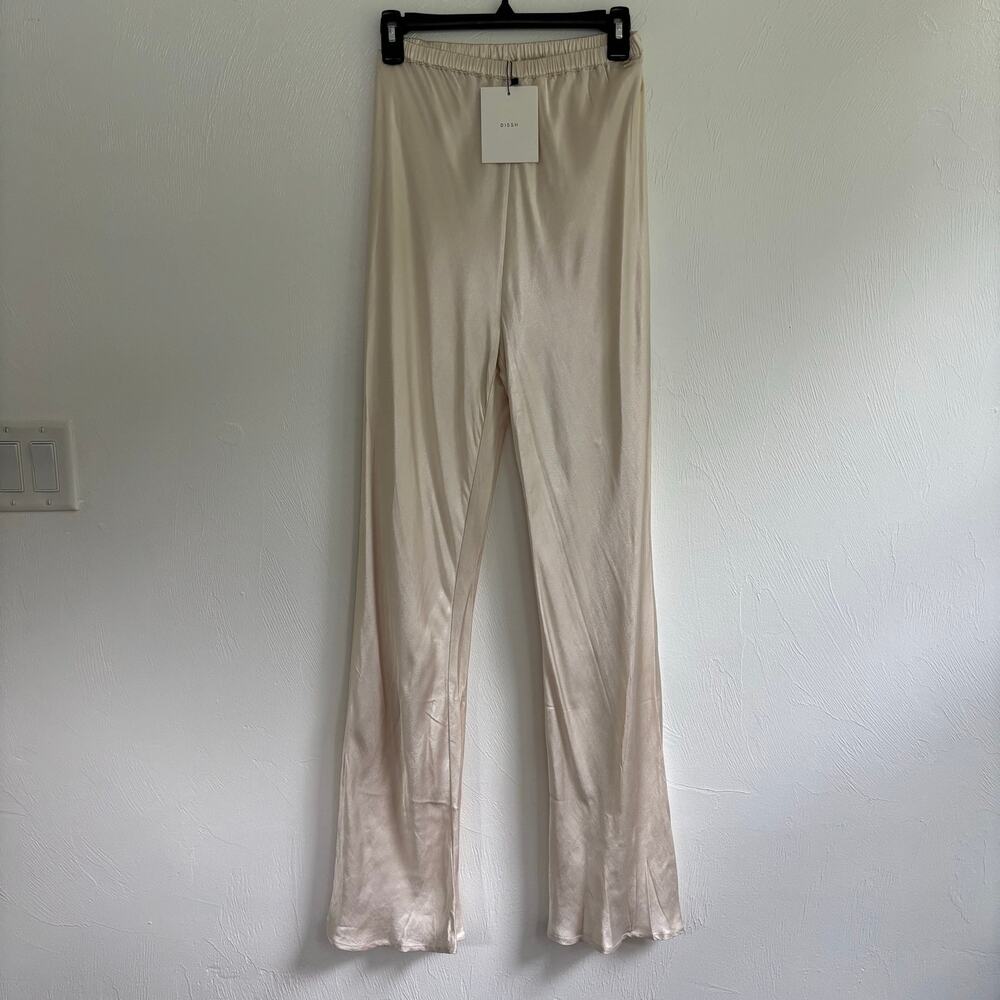 NWT DISSH Women’s Simone Pearl Satin Blazer & Pants Size 4/6 Ivory Suit Set - Picture 10 of 16
